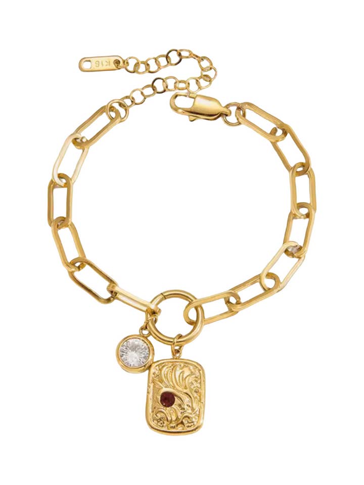 Tempest Heart Charm PVD for wholesale by HoopLa