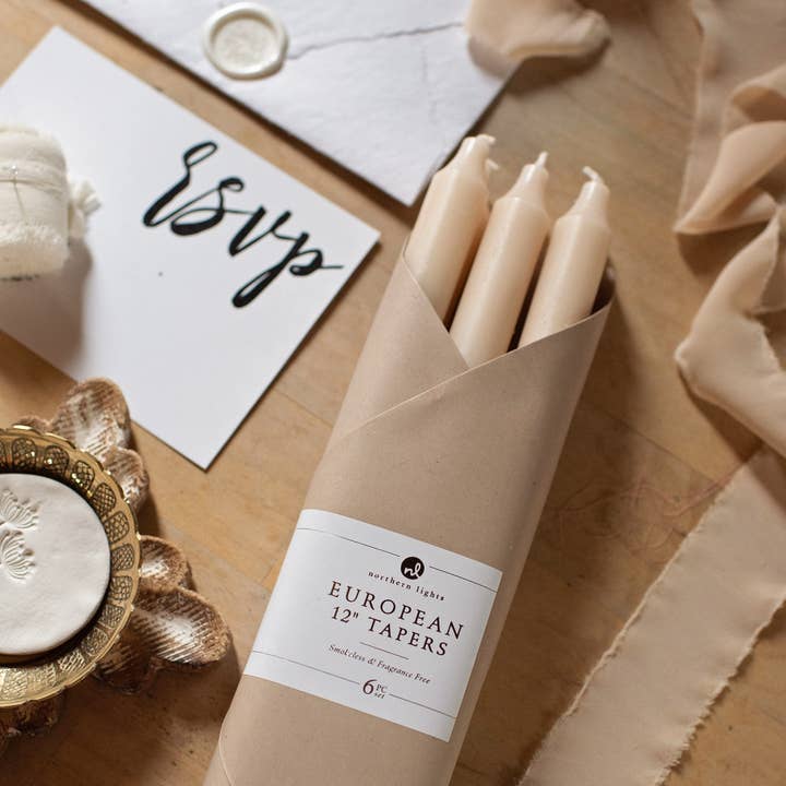 12" Taper Candles - 6pk Gift Pack for wholesale by Northern Lights