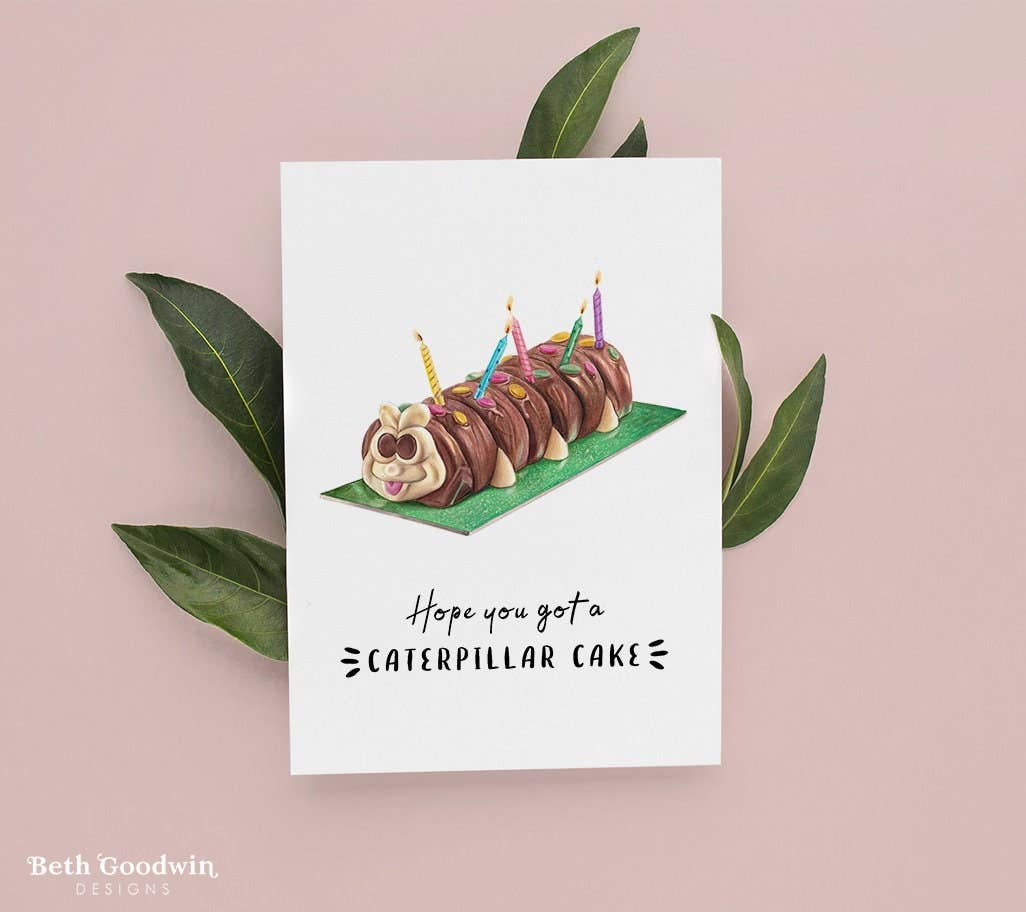 Beth Goodwin Designs – wholesale Birthday card – Caterpillar Cake Card | Cake Birthday Cake, 90s kid Birthday4