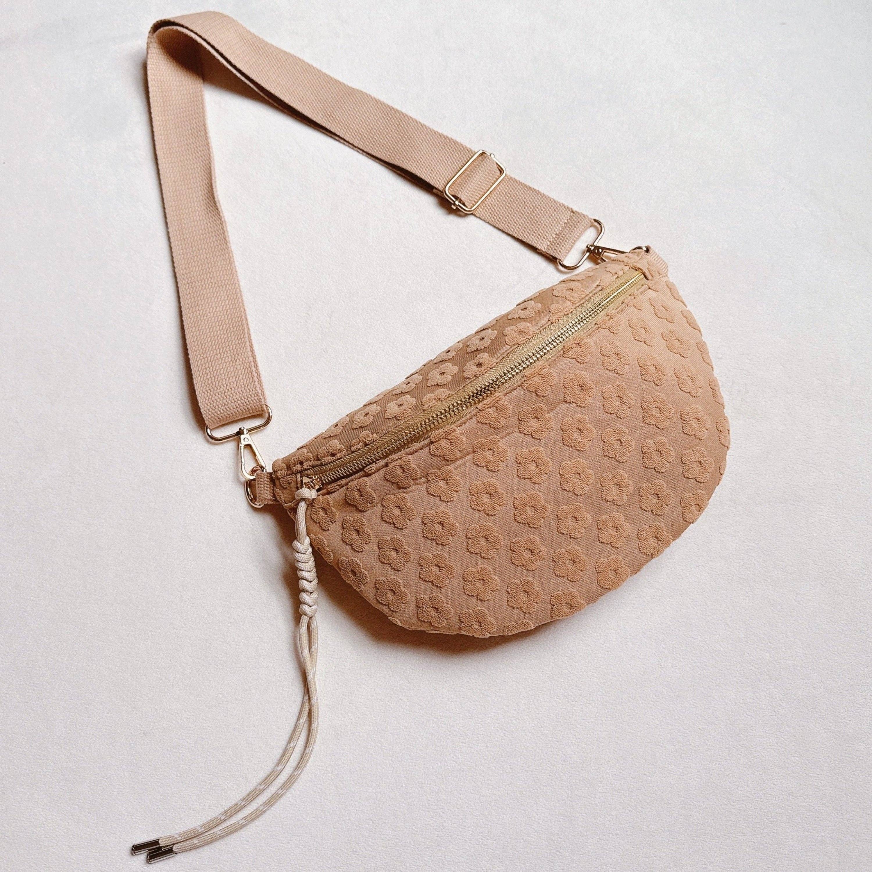 Ellison+Young - Wholesale Belt Bag - Women's - Embossed Daisy Blossom Belt Sling Bag3
