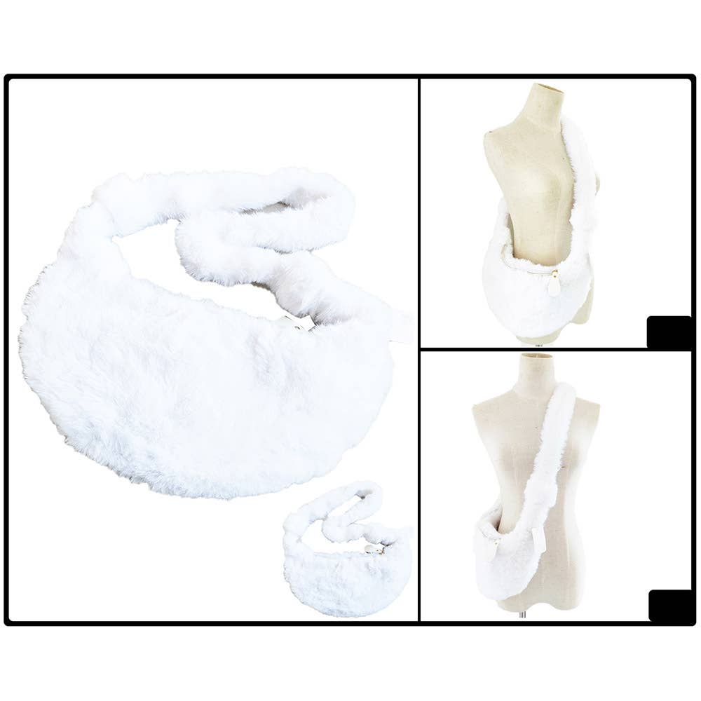 Sensibling Corp. - Wholesale Crossbody Bag - Women's - Faux Fur Fuzzy Plush Crossbody Bag9