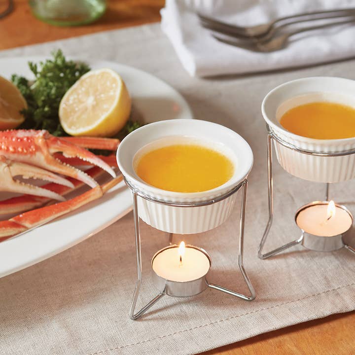 Fox Run Brands - Wholesale Butter Dish - Nantucket Butter Warmers, Set of 2, 3.75" x 3.75" x 4.5"