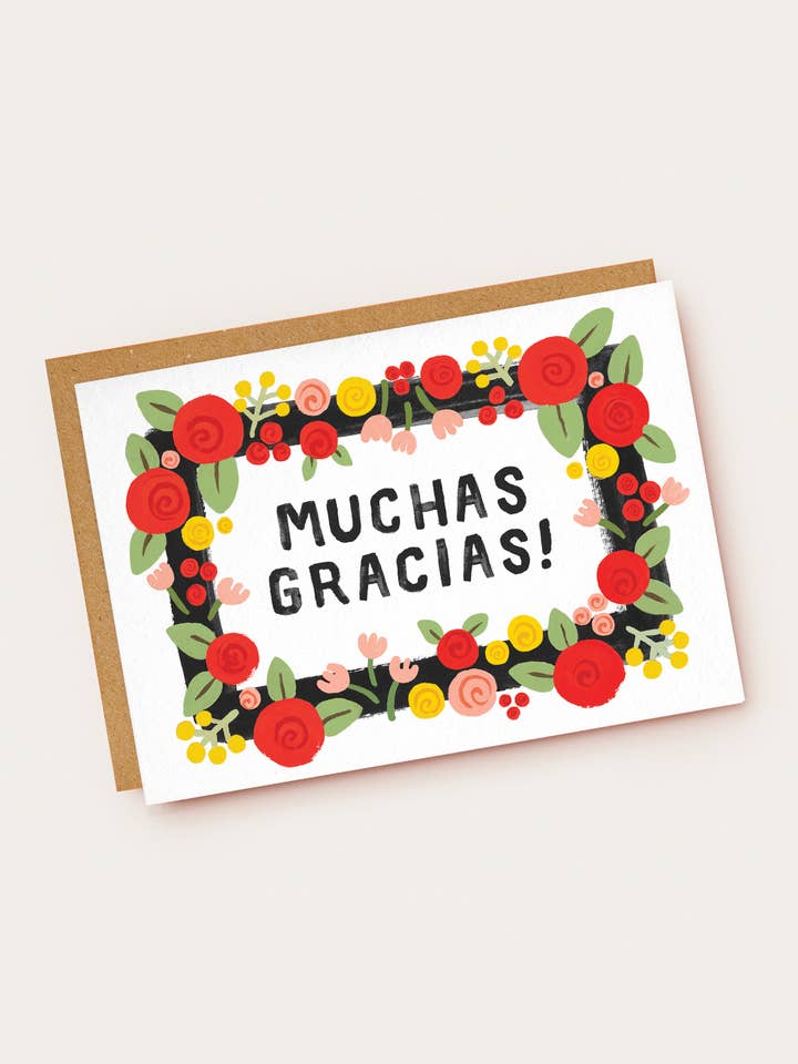Muchas Gracias blommigt tackkort för wholesale av Jade Fisher