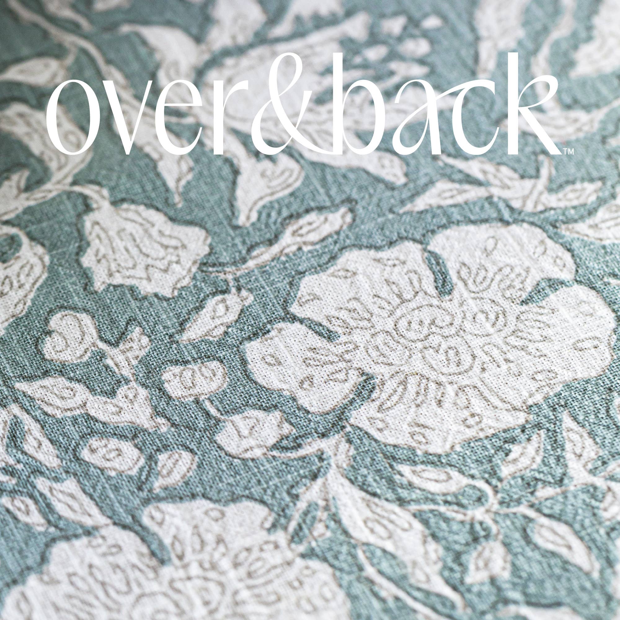 over&back - Wholesale Table Runner -  Hand-Blocked Table Runner Floral Patterns 18x10841