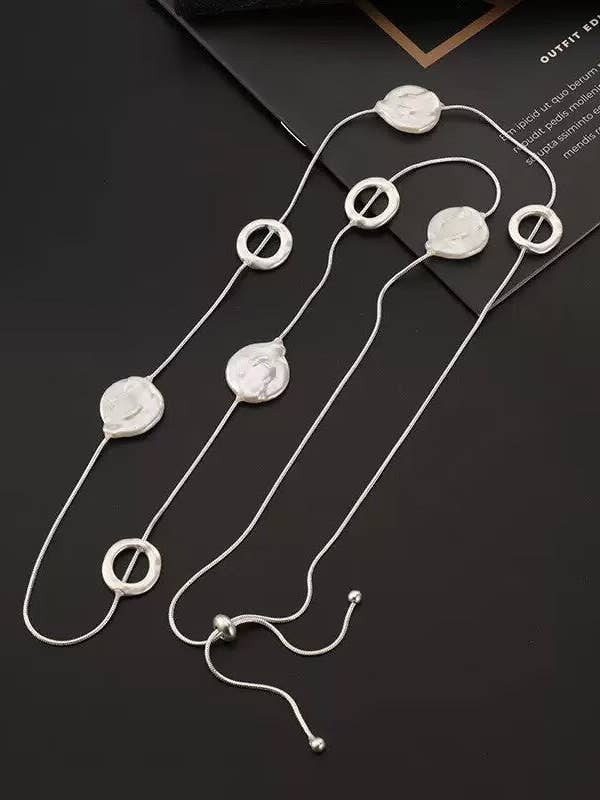 Coin & Circle Metal Necklace N5697 for wholesale by Ole