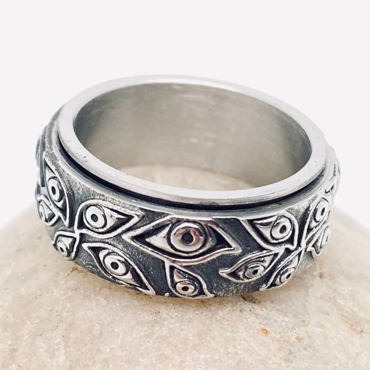 Devil's Eye Stainless Steel Rotable Ring - MJ/MR for wholesale by Mio Queena