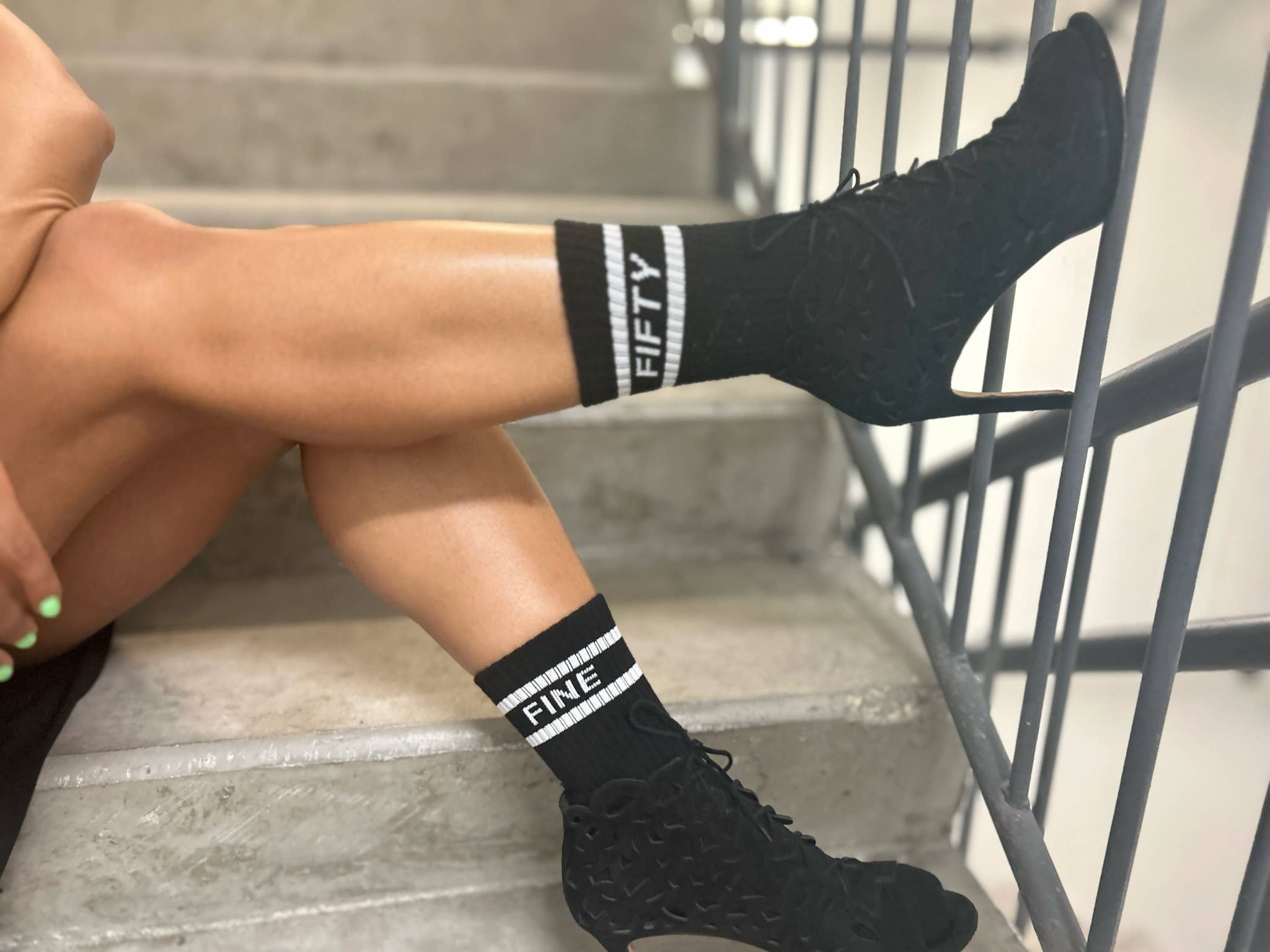 Fitness Snob - Wholesale Socks - Women's - Fitness Snob Fifty Fine Crew Socks