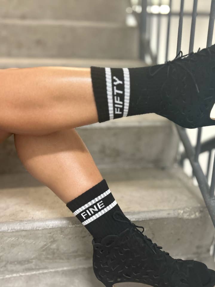 Fitness Snob - Wholesale Socks - Women's - Fitness Snob Fifty Fine Crew Socks0