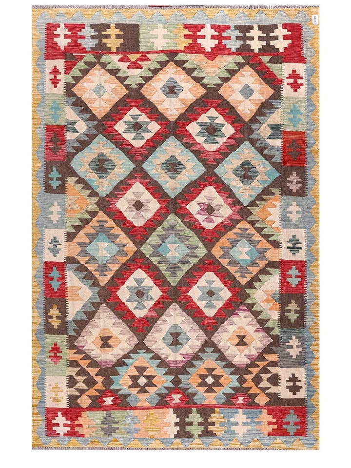 Tapis Kilim de Maimana Afghanistan - 284 x 187 cm pour la vente par Imaco Rugs