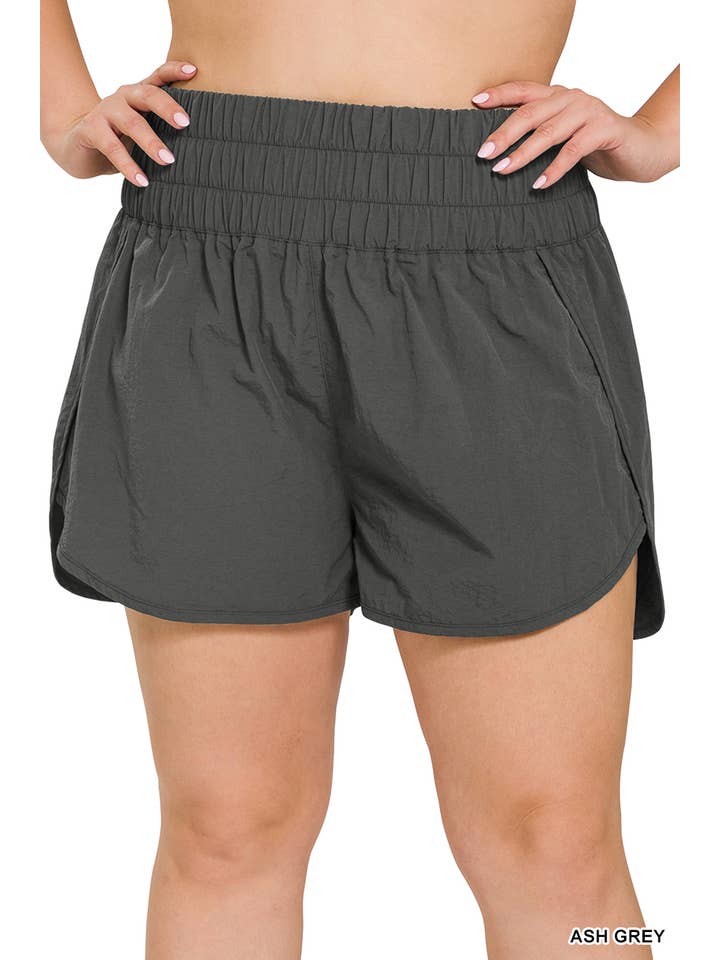 YELLOWGOLD .._ PLUS SIZE Windbreaker shorts w/ back mesh pocket for wholesale on Faire10