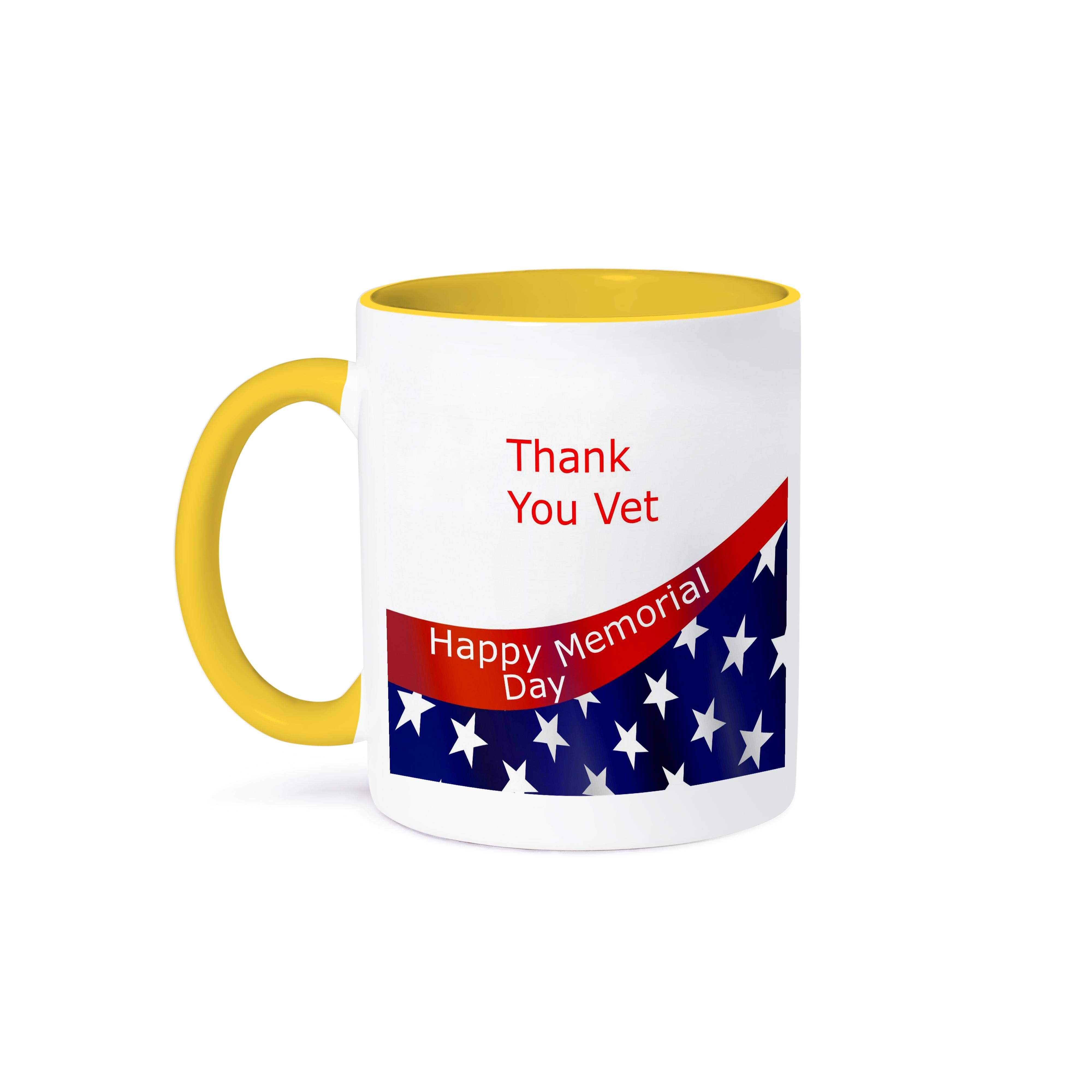 3dRose - Wholesale Coffee Mug - 3dRose, Image of Thank You Vet Words With Partial Flag And Memorial Day, Mug0