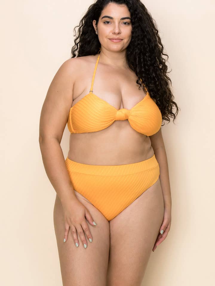 Rosa Knot Front High Waisted Bandeau Set for wholesale by Envya