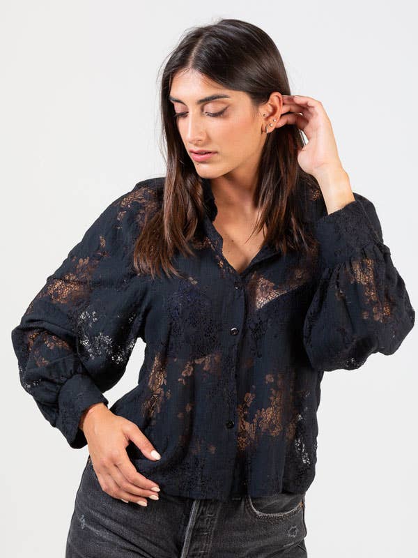 OPIFICIO DEI SOGNI by David Home srl - Wholesale Button Down Shirt - Women's - CHAMPAGNE — Lace shirt3