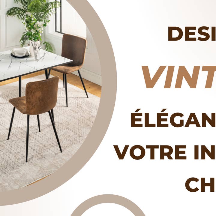 Urban Meuble - Wholesale Chair - Set of 4 vintage brown suede dining chairs with black legs SCARGILL SUEDE NL 4PCS6