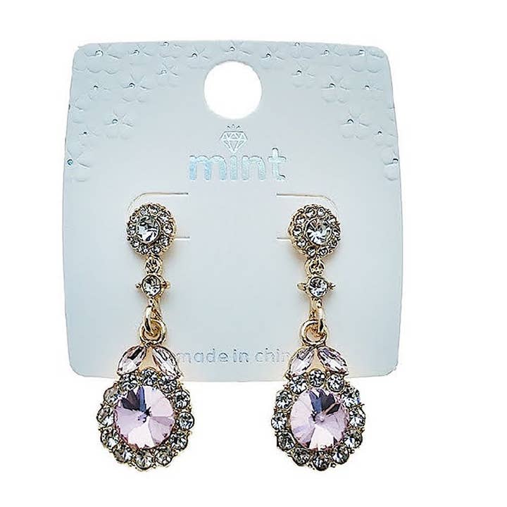 Atlas Fashion - Wholesale Dangle Earrings - Rivoli Cut Crystal Earring