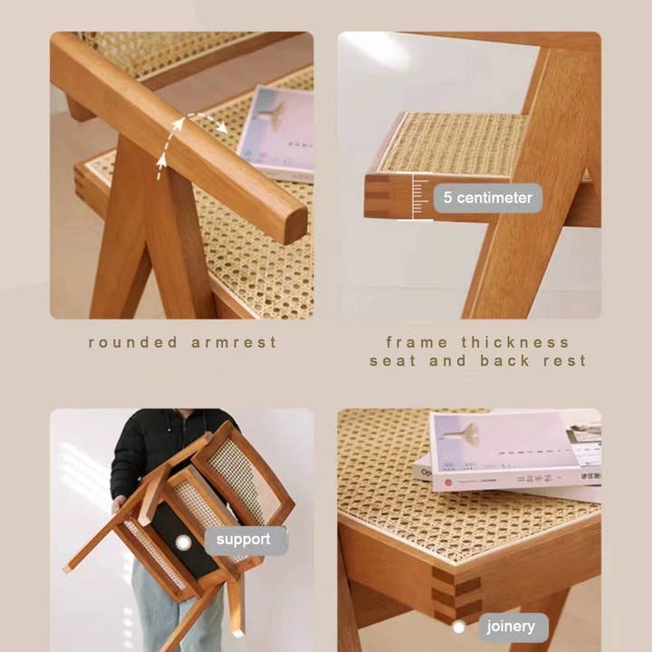 Element Accessories EU - Wholesale Chair - Luxury Edition: chair Pierre Jeanneret clear wood + rattan5