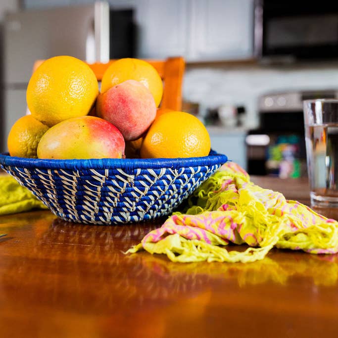 Kongeblå Kongeblå Raffia Frugtkurv for engroshandel på Faire1