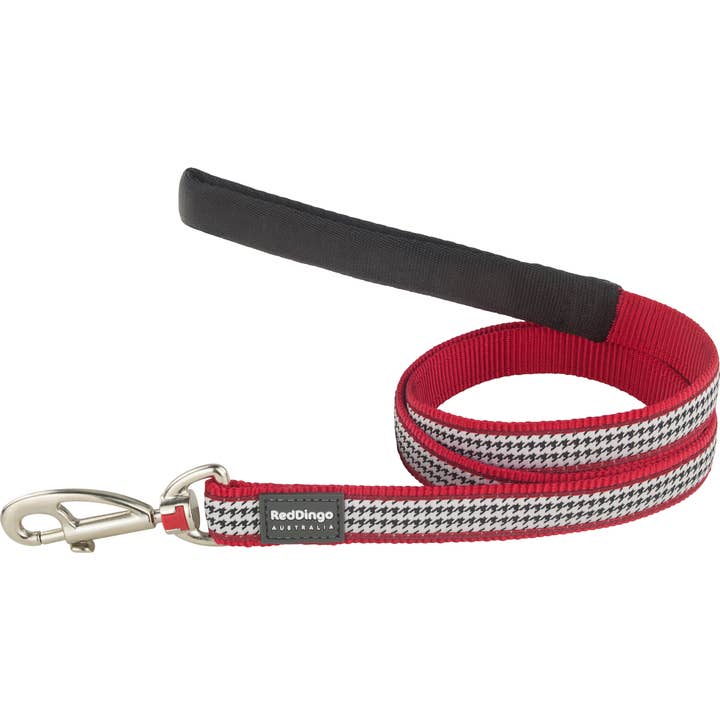 Red Dingo Dog Lead Design Fang It Red 1.2m for wholesale by Sherwood Paws