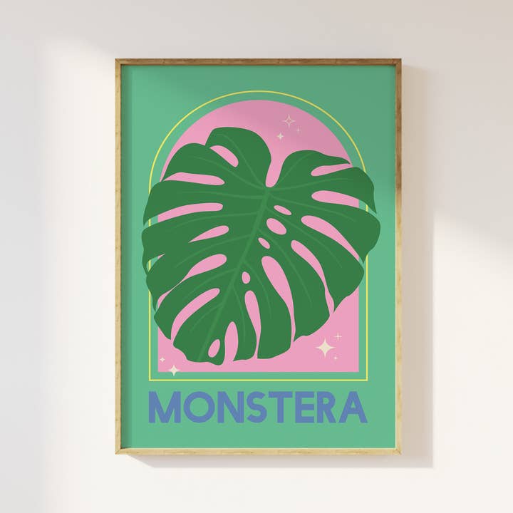 Monstera Houseplant Print for wholesale by April Lane Art