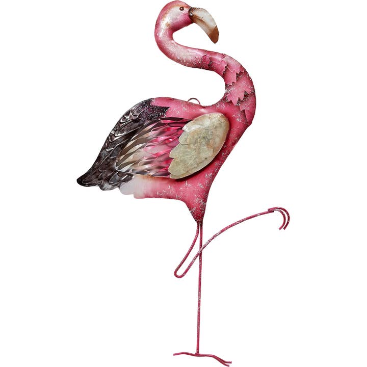 Pink Flamingo Wall Art - Metal & Capiz for wholesale by HS Seashells