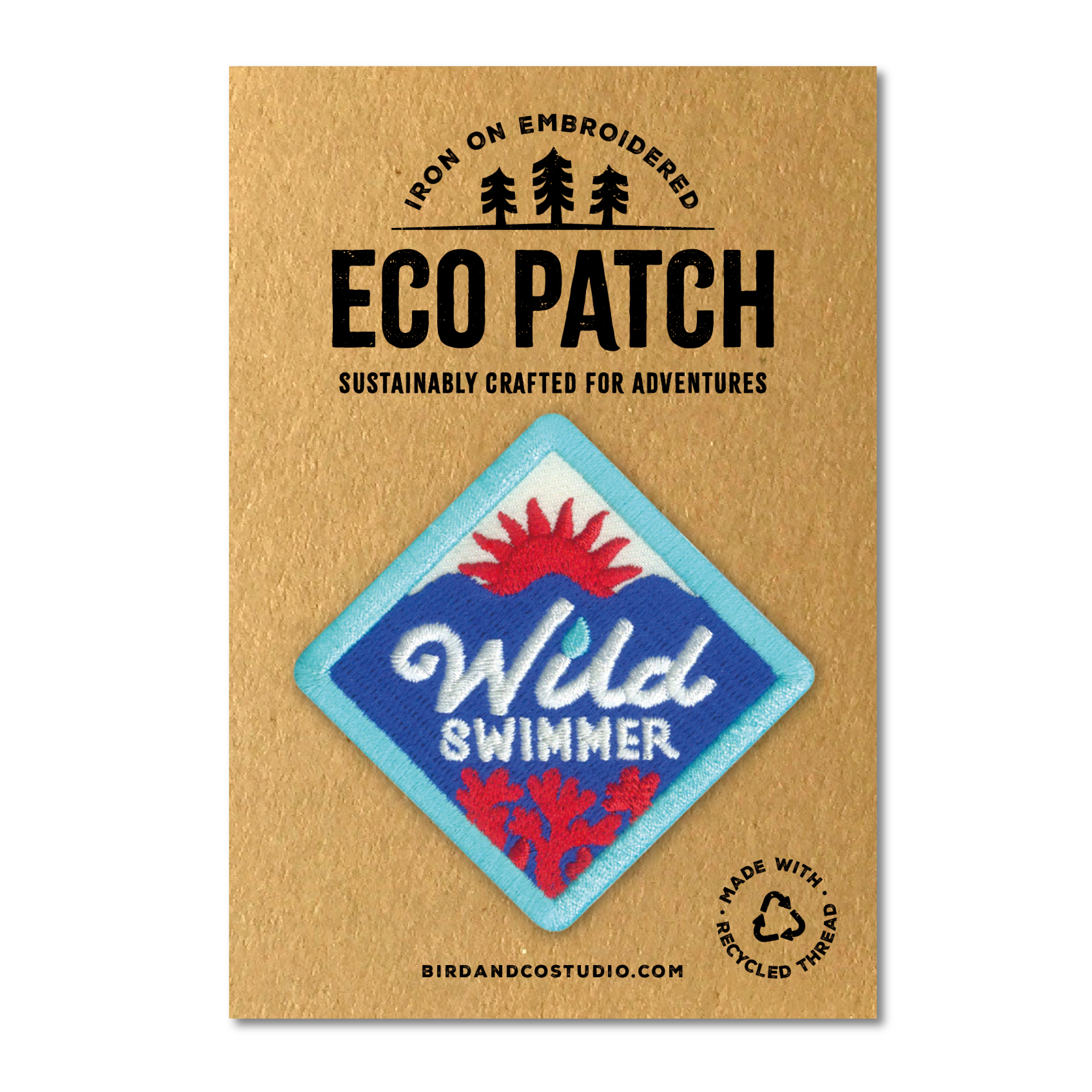 Bird & Co Studio - Wholesale Patch - Wild Swimmer Recycled Embroidered Patch1
