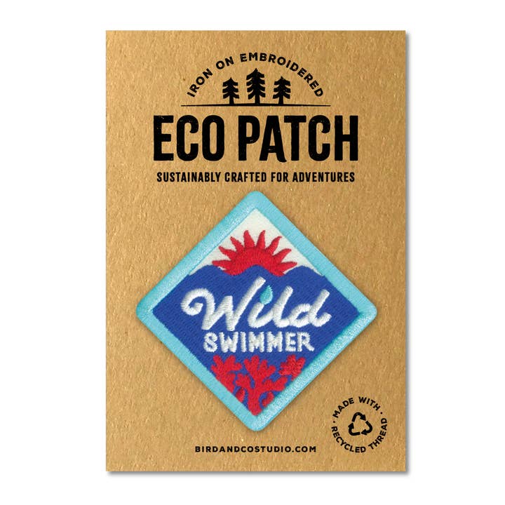 Bird & Co Studio – wholesale Patch – Wild Swimmer Recycled Embroidered Patch1