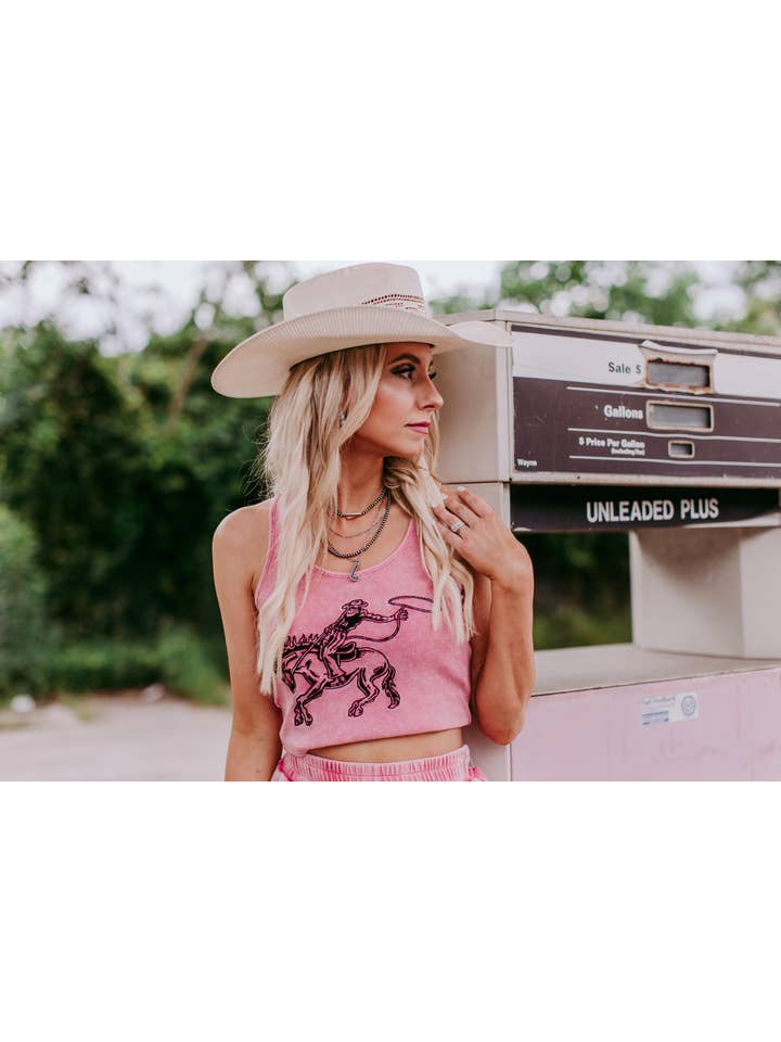 MK428 Bronc Bustin Weekend 2 Piece Crop Set - Pink for wholesale on Faire1