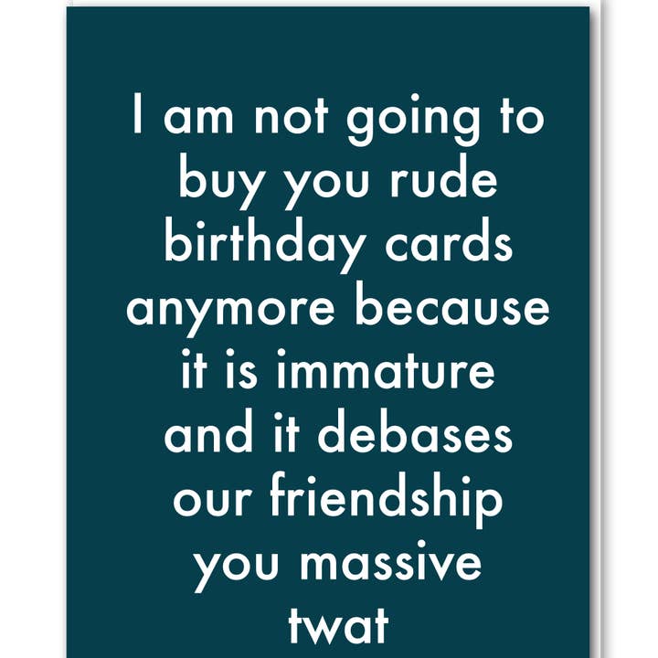 Objectables Publishing Limited - Wholesale Birthday Card - Immature