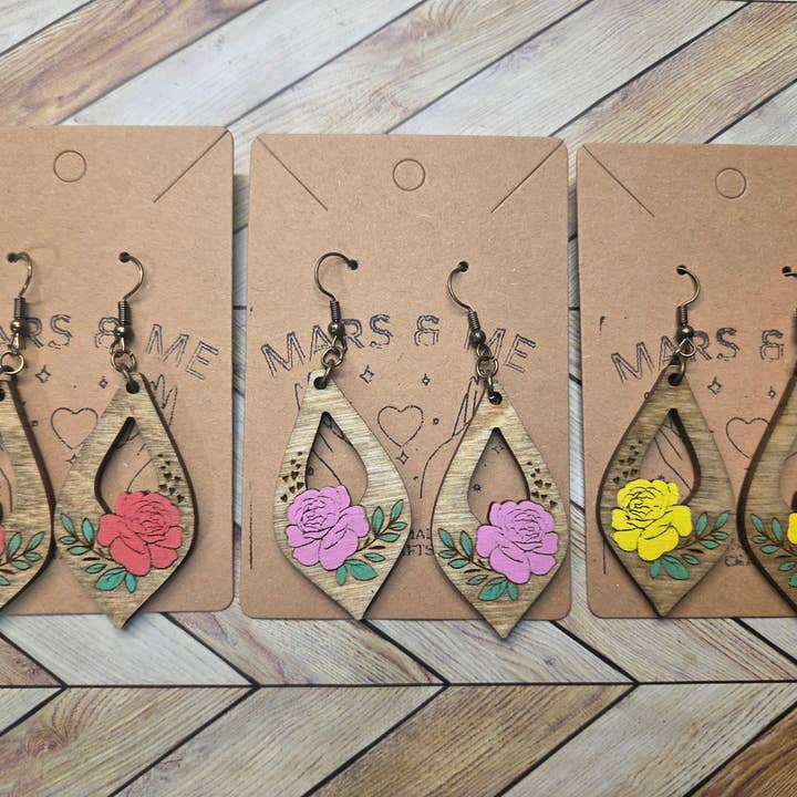 Rose Earrings for wholesale by Mars & Me
