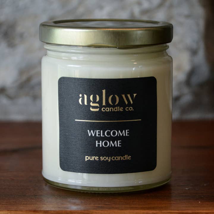 Welcome Home for wholesale by Aglow Candle Co.