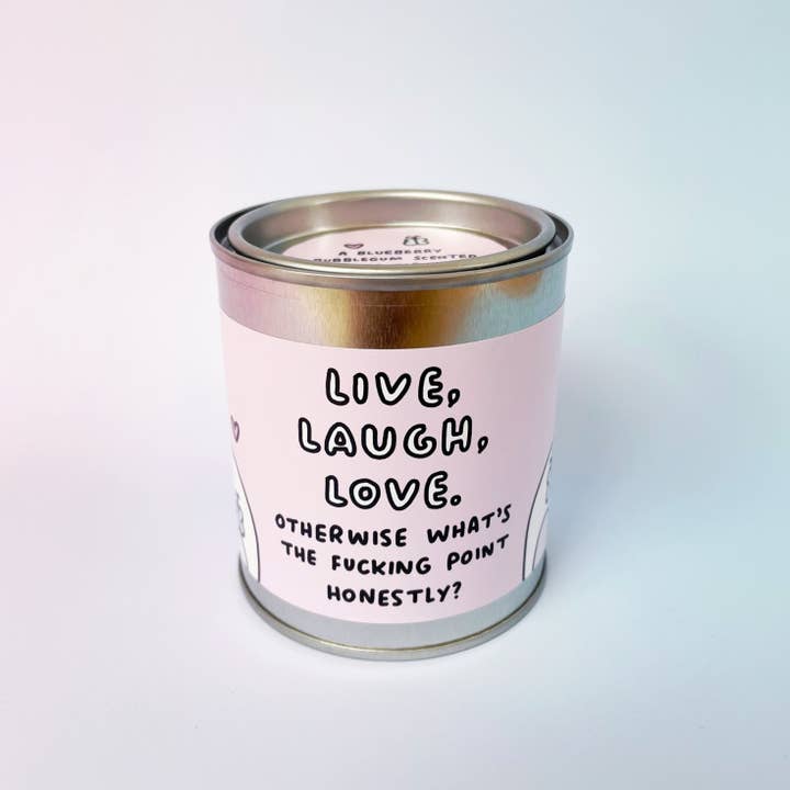 Veronica Dearly – wholesale Travel candles – Live, Laugh, Love Pink Blueberry Bubblegum Candle