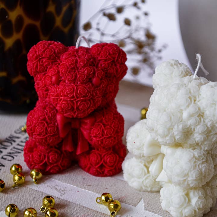 Hiroyi Decor - Wholesale Novelty Candle - Small Rose Teddy Bear2