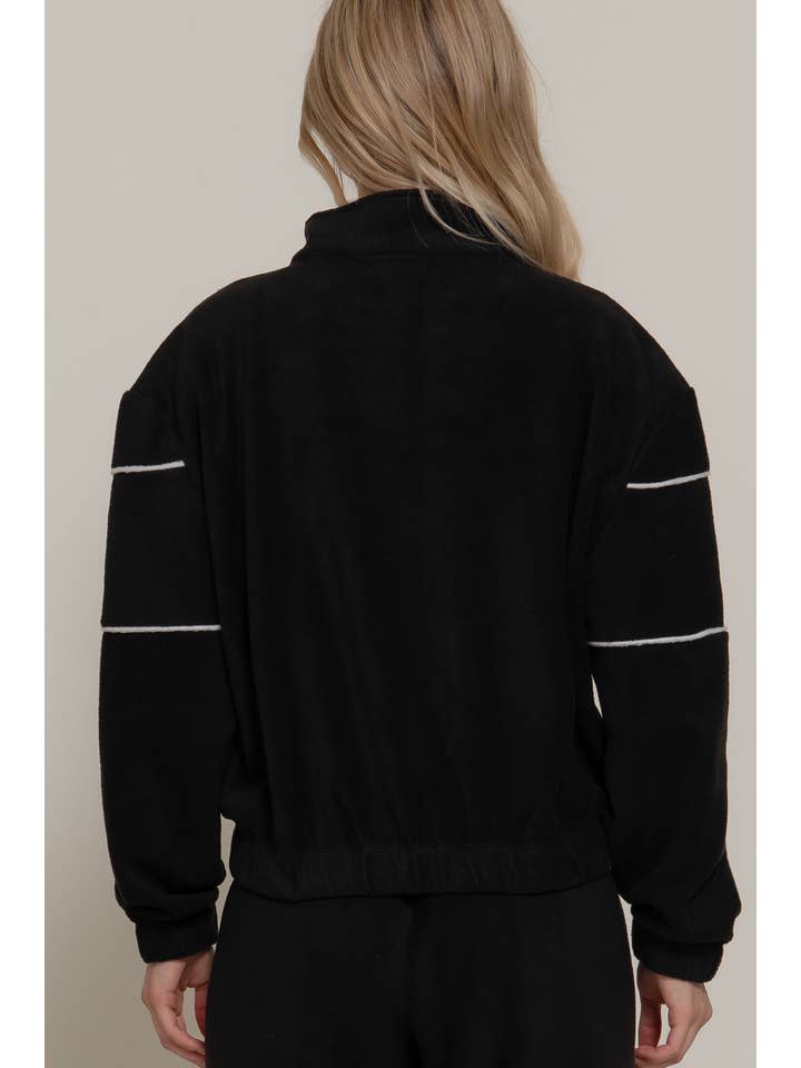 Active Basic | Active USA - Wholesale Sweatshirt - Dames - Halve Rits Mock Neck Geborduurde Fleece Top14