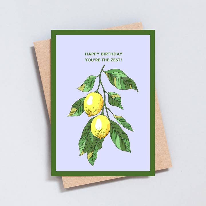 You're The Zest, Birthday Greeting Card for wholesale by The Type Club