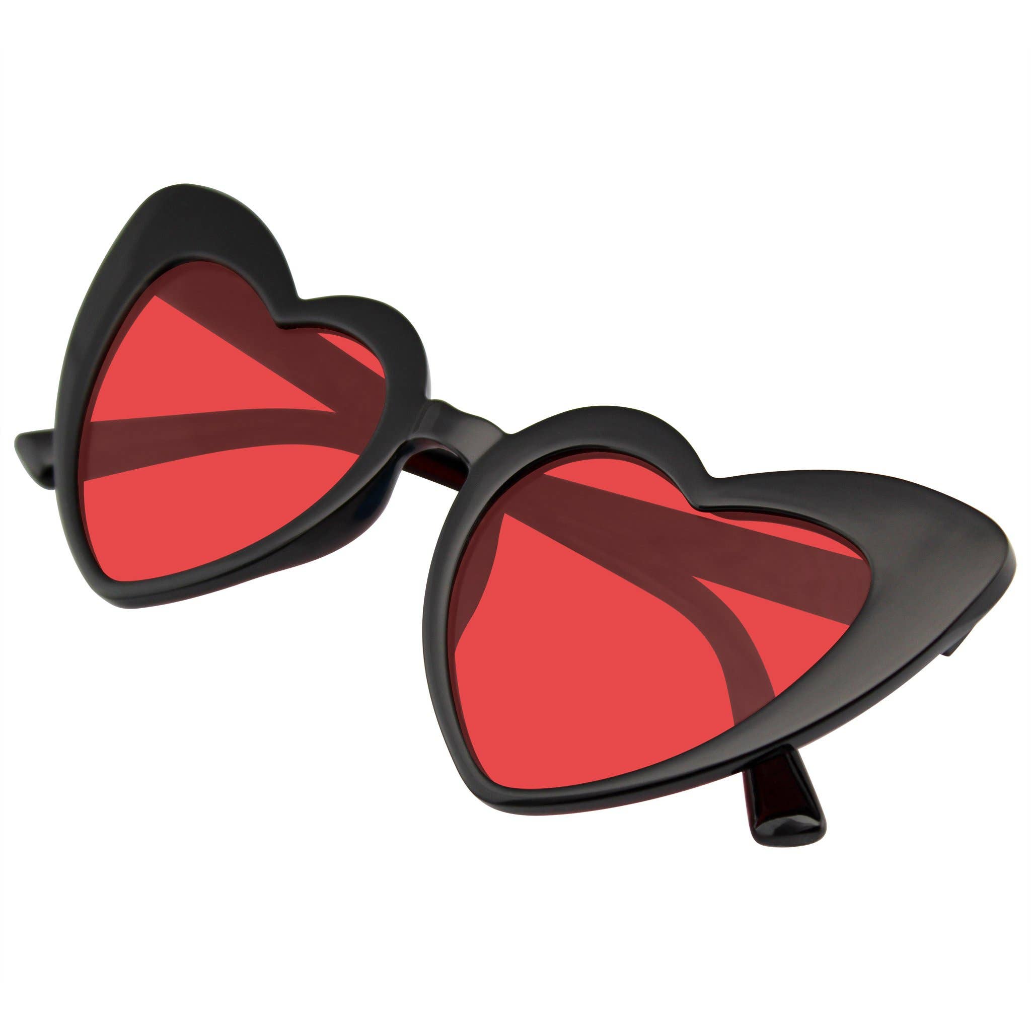 Emblem Eyewear - Wholesale Zonnebril - Dames - Zonnebril met kattenoog in hartvorm, retro festivalstijl met gekleurde glazen, zwart5