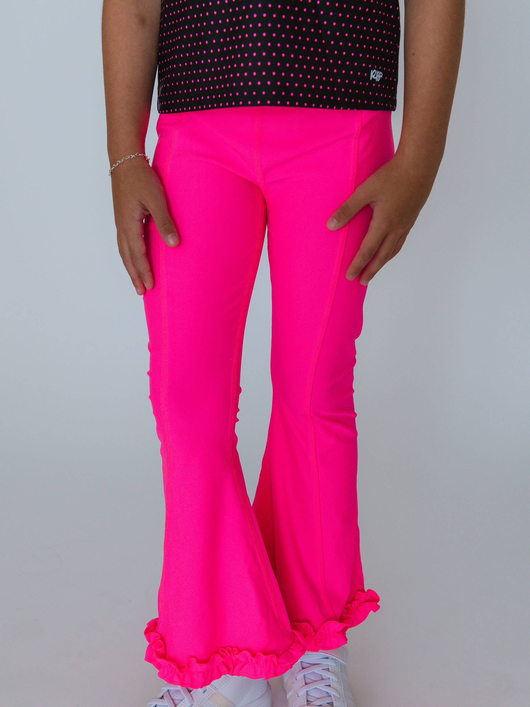 Pink Girls Neon Magenta Active Flared Ruffle Hem Pants
for wholesale on Faire