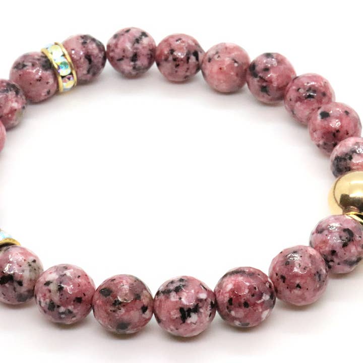Nurturing Pink Sesame Jasper Bracelet for wholesale by Jessica Santander