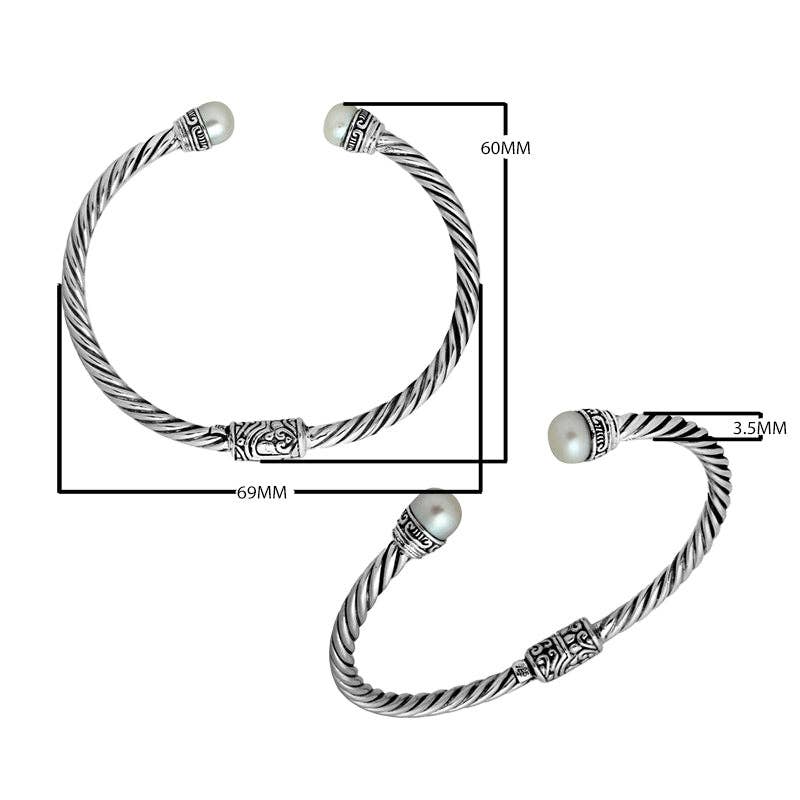 Bali Designs - Vente Bracelet manchette - AB-1055-PE Bracelet en argent sterling avec perle Mabe en gros – Bijoux artisanaux de Bali1