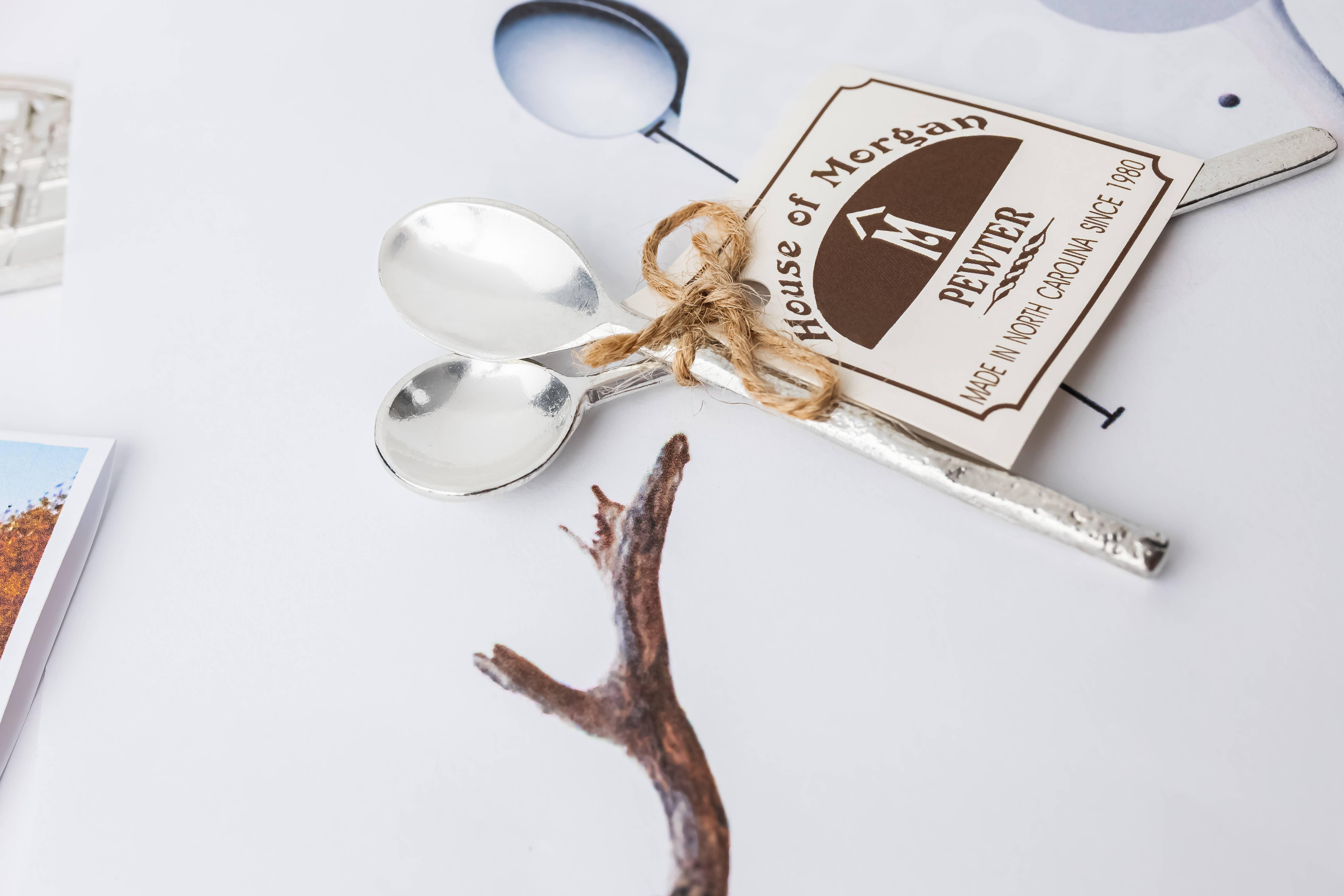 House of Morgan Pewter - Wholesale Serving Utensil - Handmade Mini Pewter Spoon - Tiny Spice and Salt Spoons3