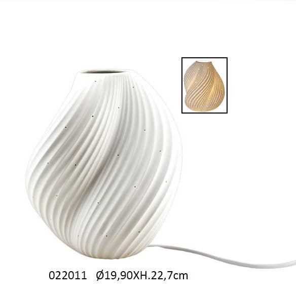 Volute porslinslampa Ø19,9 x H 22,7 cm för wholesale av Faye