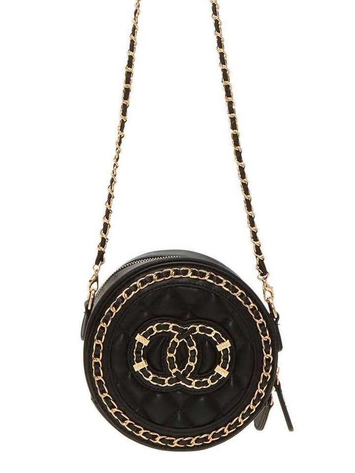 Double O Chain Decorated Round Crossbody Bag for wholesale by anbfashion