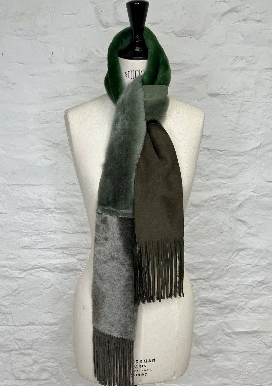 Owen Barry Ltd - Venta al por mayor Bufanda - Mujer - Bufanda de piel de oveja con flecos múltiples | Bufanda Rosie5