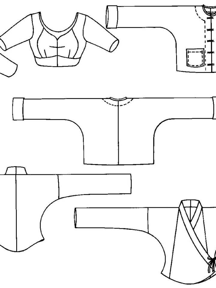 Folkwear - Vente Kimono – femme - 134 hauts et écharpes d'Asie du Sud - Patron de couture9