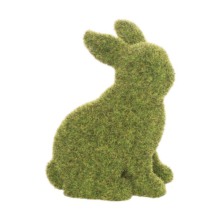Easter Flocked Sitting Bunny Decorative Figurine for wholesale by C&F Home
