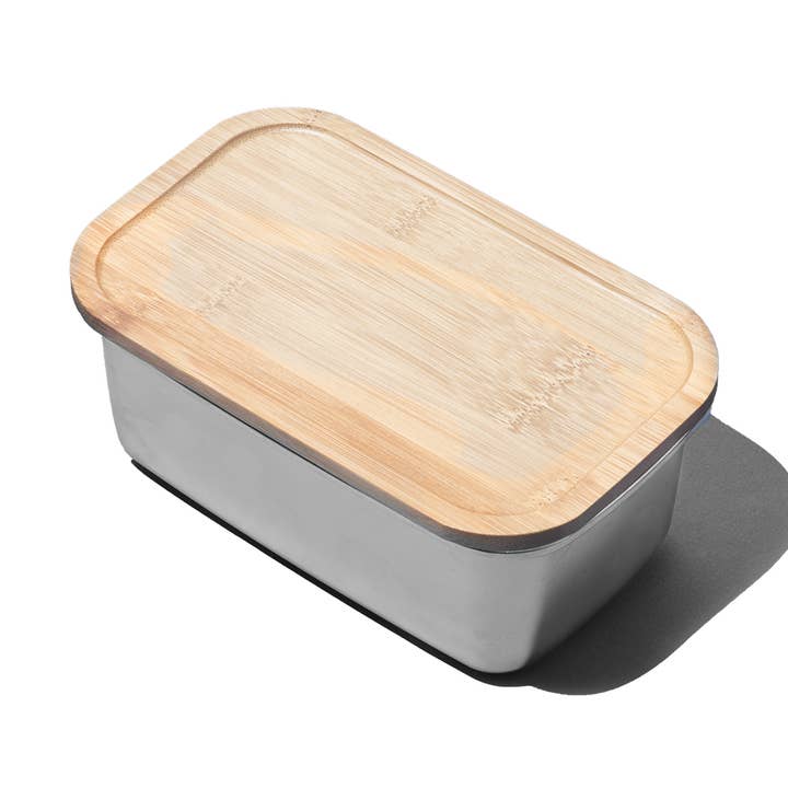 Mikrovågsugnssäker matlåda i rostfritt stål 1000 ml med bambulock för wholesale av YOKO DESIGN
