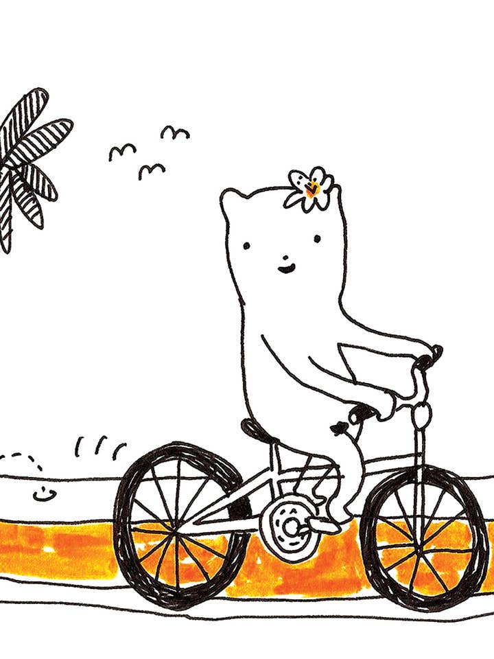 Alli Bear Beach Cruiser Birthday Card for wholesale by Alli Arnold