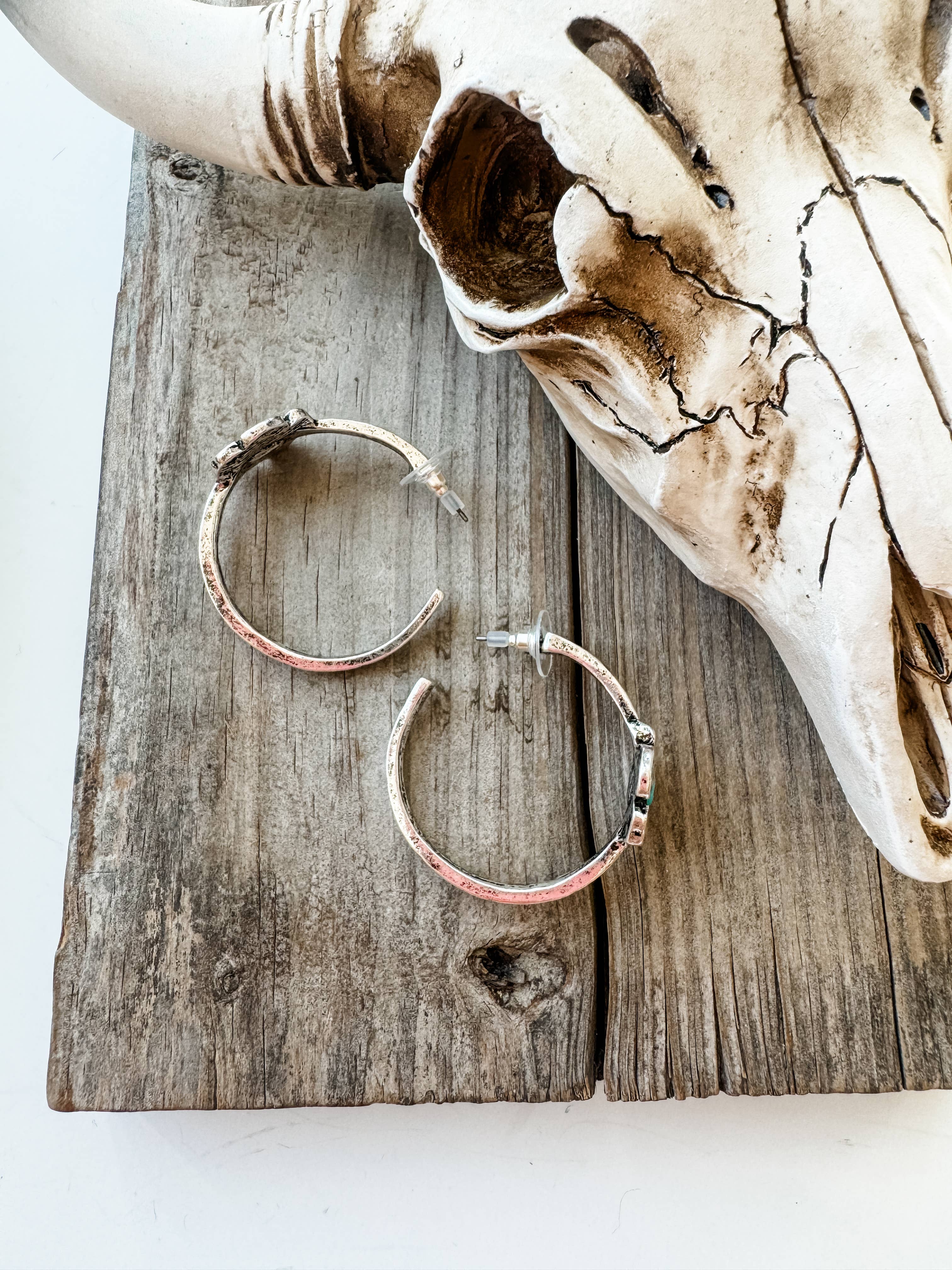 Boho Ranch Shop - Wholesale Hoop Earrings - 1.50” Western Flower Hoops Earrings 5