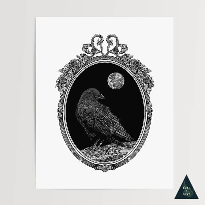 Raven in the Mirror Art Print for wholesale by Fern and Skye