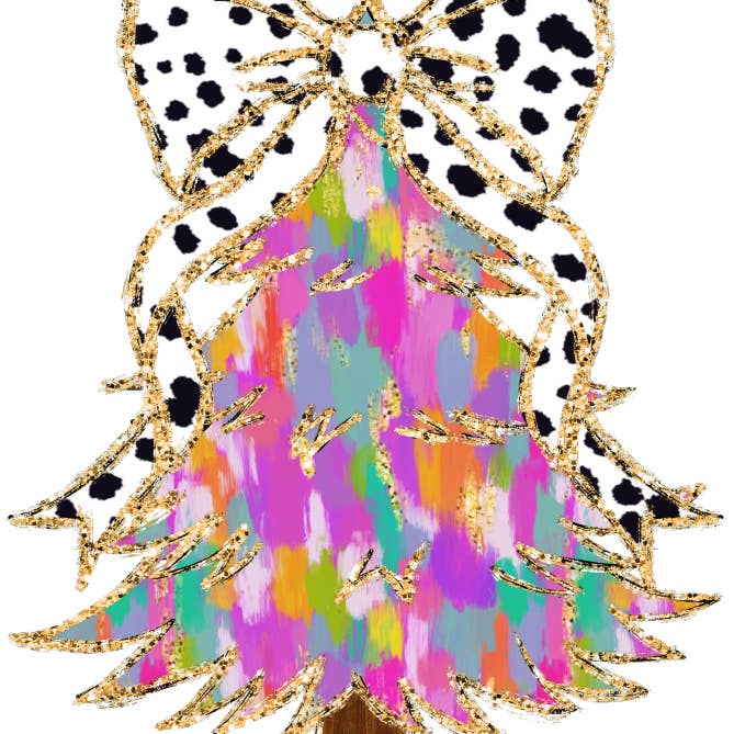 Colorful Coquette Christmas Tree DTF Transfer for wholesale by M2B Designs