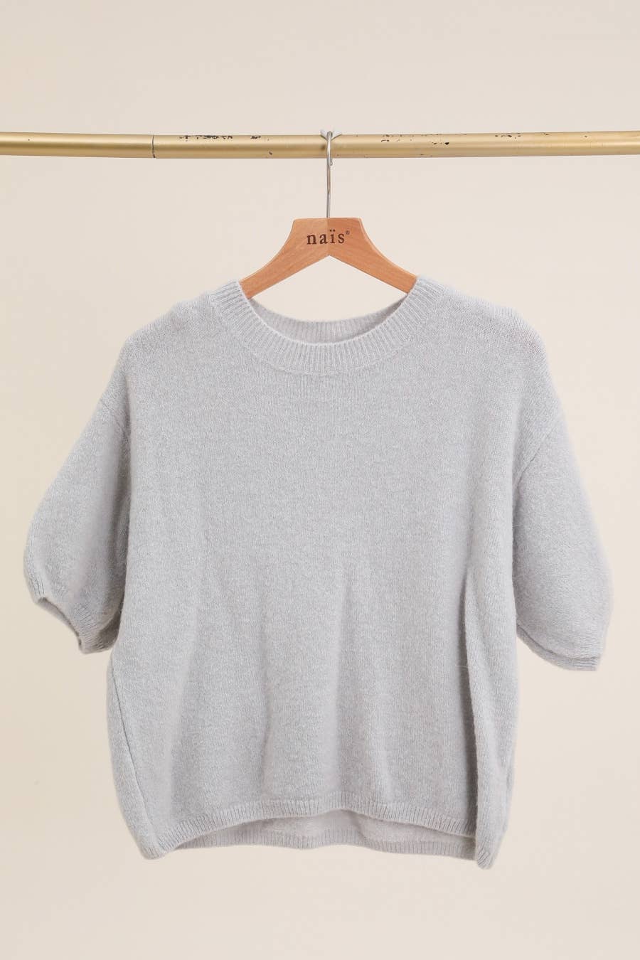 NAÏS PARIS - Wholesale Knit Sweater - Women's - ROUND NECK SHORT SLEEVE SWEATER IN SUPERFINE ALPACA11